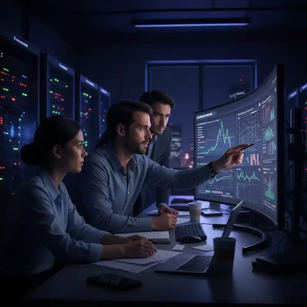Founding researchers reviewing sleep data charts