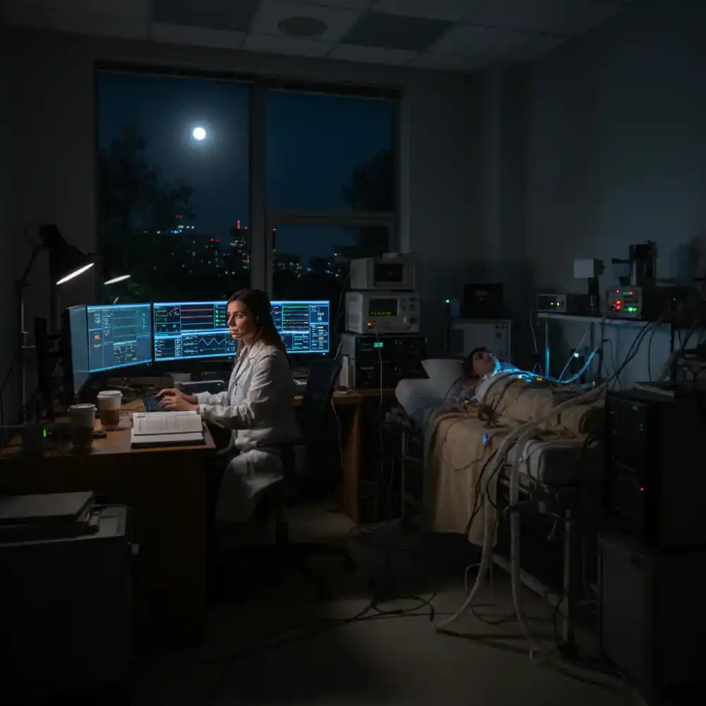 Sleep researcher in lab environment